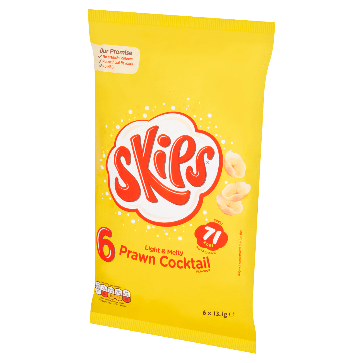 Skips Light & Melty Prawn Cocktail Flavour 6 x 13.1g