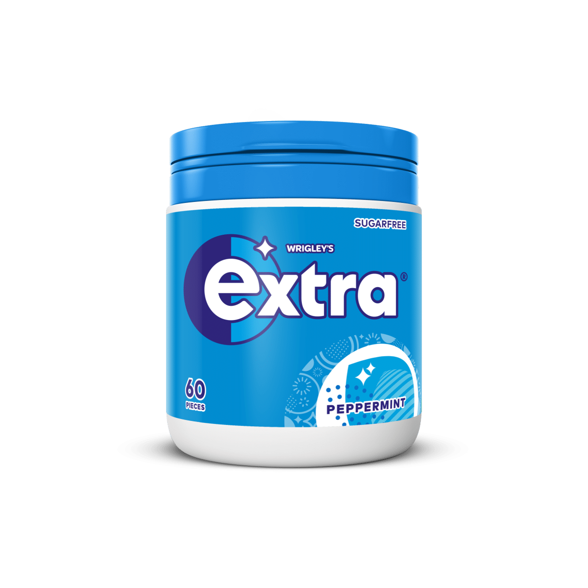 Extra Peppermint Sugarfree Chewing Gum Bottle 60 Pieces