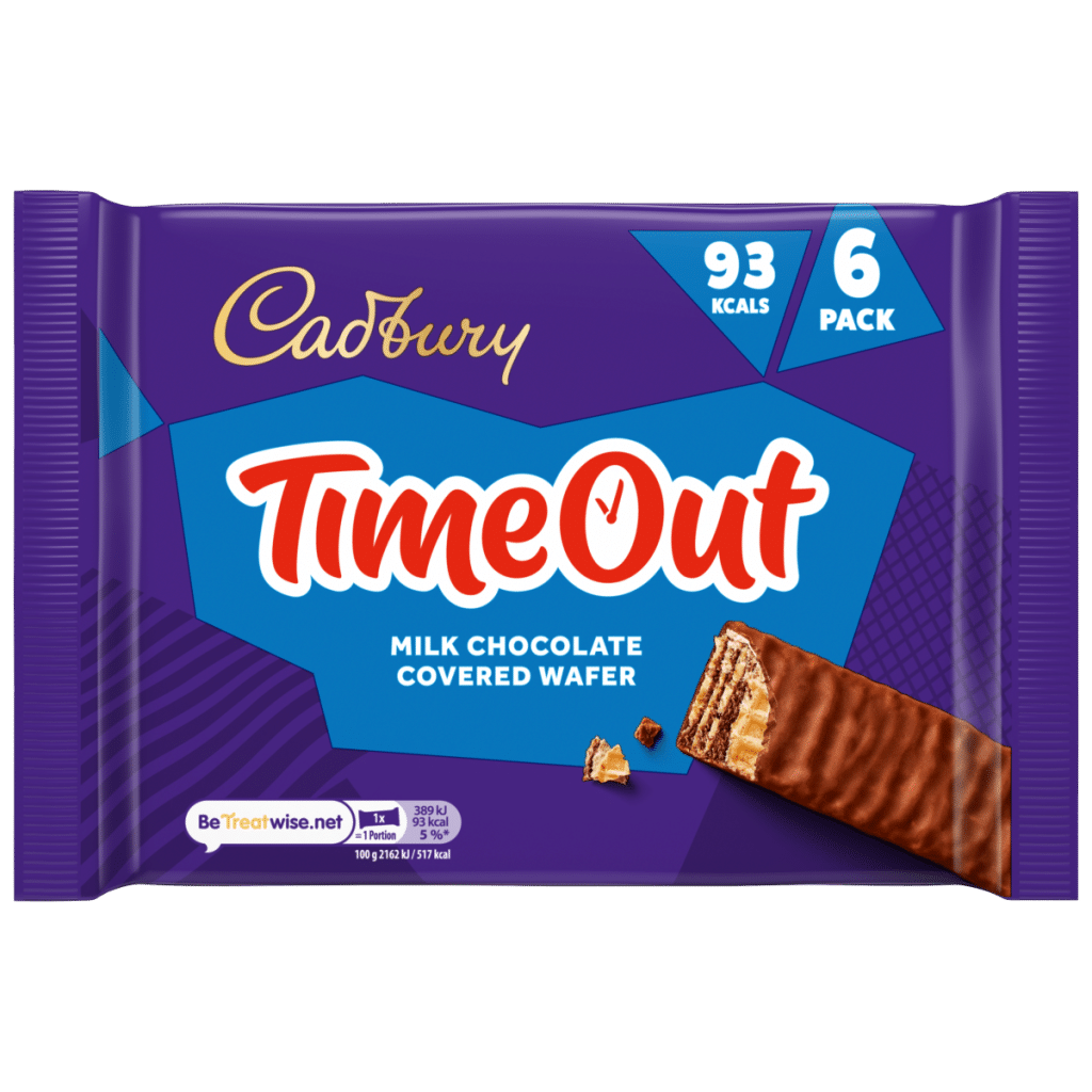 Cadbury Timeout 6-pack Milk Chocolate Wafer Biscuit Bars Multipack (6x 18g bars) 108 g
