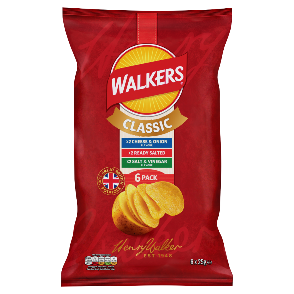 Walkers Classic Pack 6 x 25g