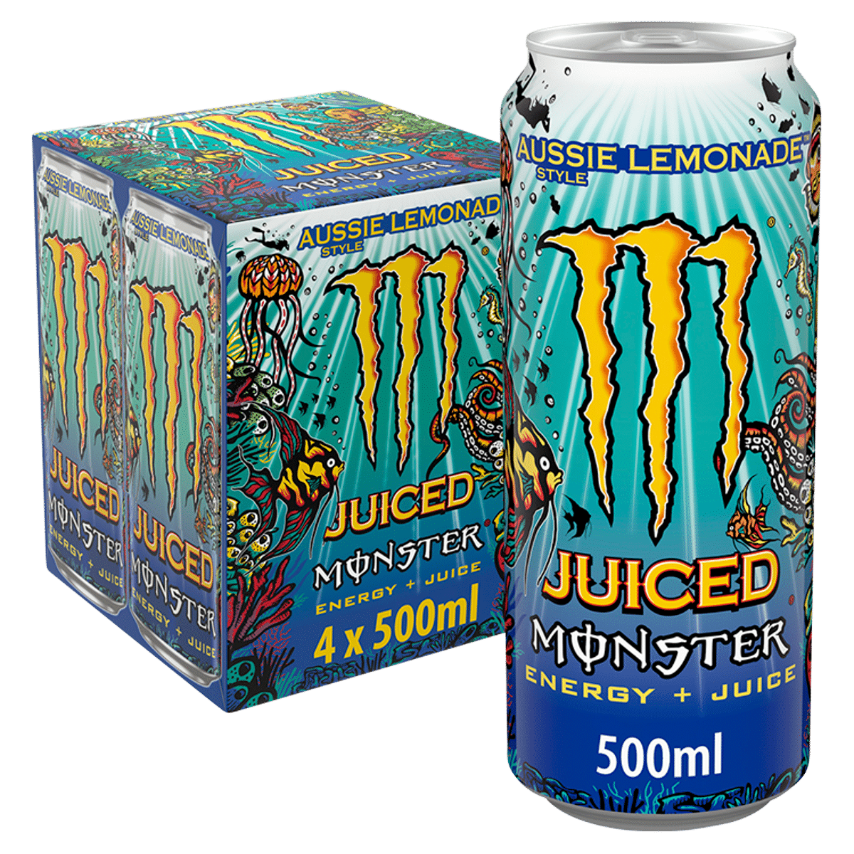 Monster Energy Drink Aussie Style Lemonade 4 x 500ml