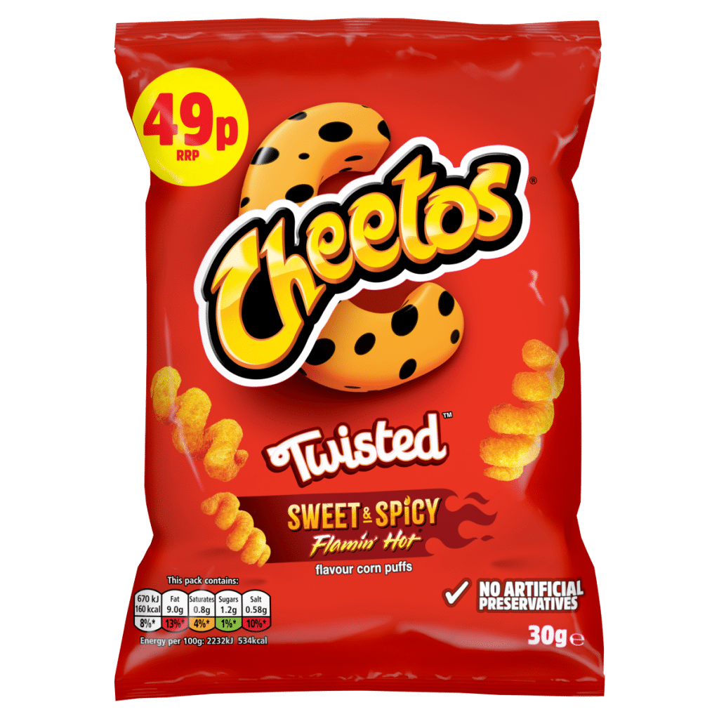 Cheetos Twisted Sweet & Spicy Snacks Crisps 49p RRP PMP 30g