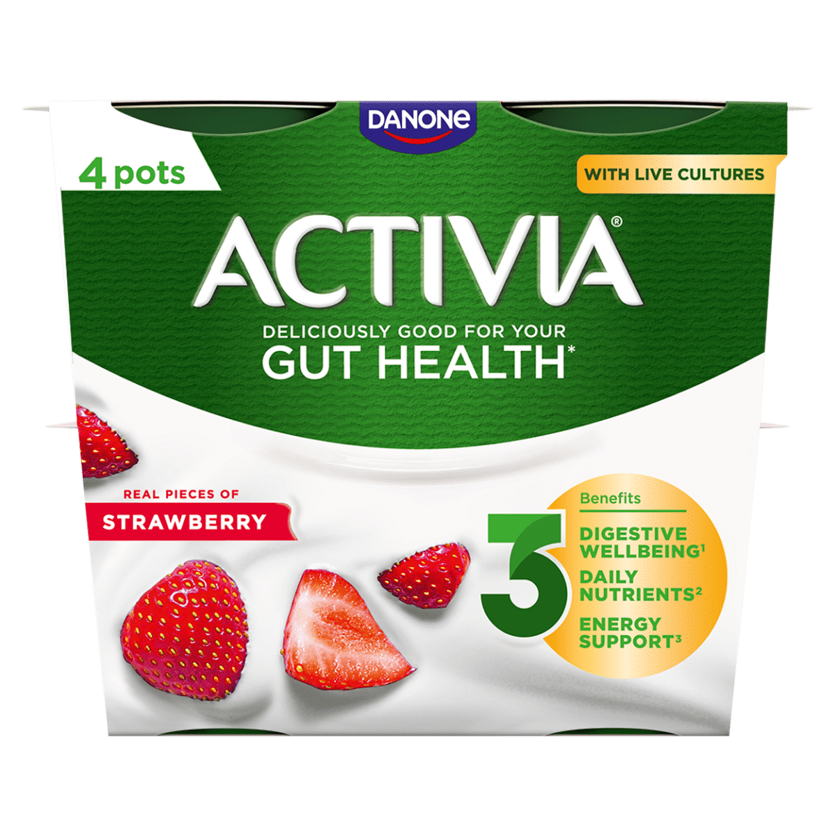 Activia Strawberry Gut Health 4 x 115g