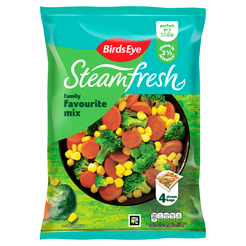 Birds Eye Steamfresh 4 Family Favourite Mix Steam Bags 540g