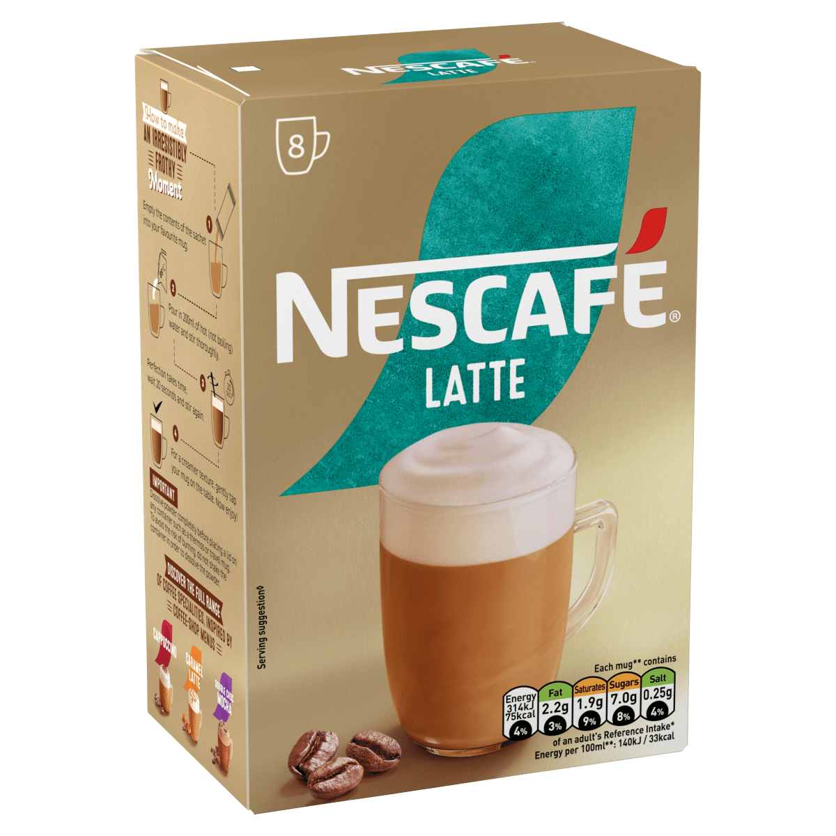 Nescafe Latte 8 x 18g (144g)