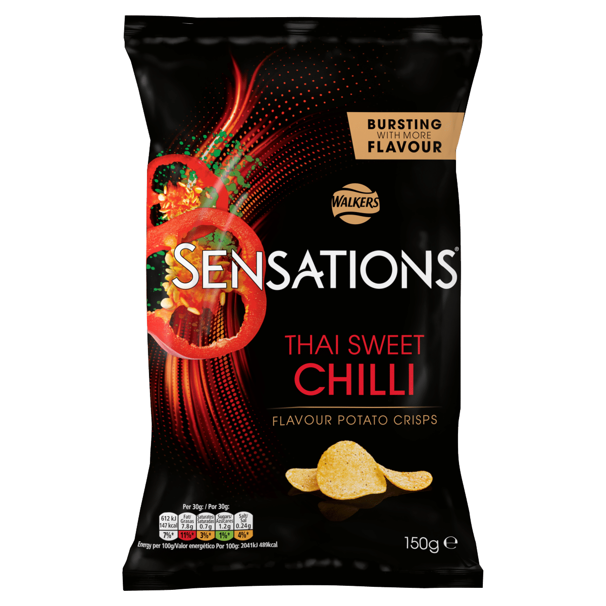 Walkers Sensations Thai Sweet Chilli Sharing Crisps 150g