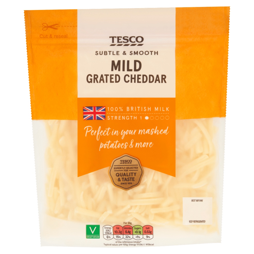 Tesco Mild Grated Cheddar 250g