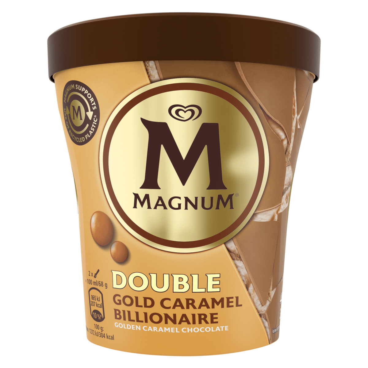 Magnum Double Gold Caramel Billionaire Ice Cream Tub 440 ml