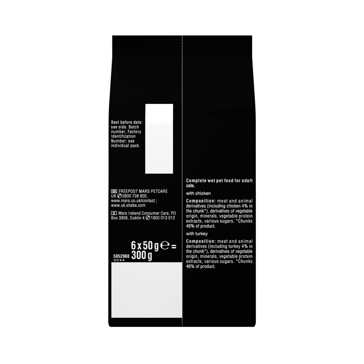 Sheba Fresh & Fine Wet Cat Food Pouches Chicken & Turkey in Gravy 6 x 50g