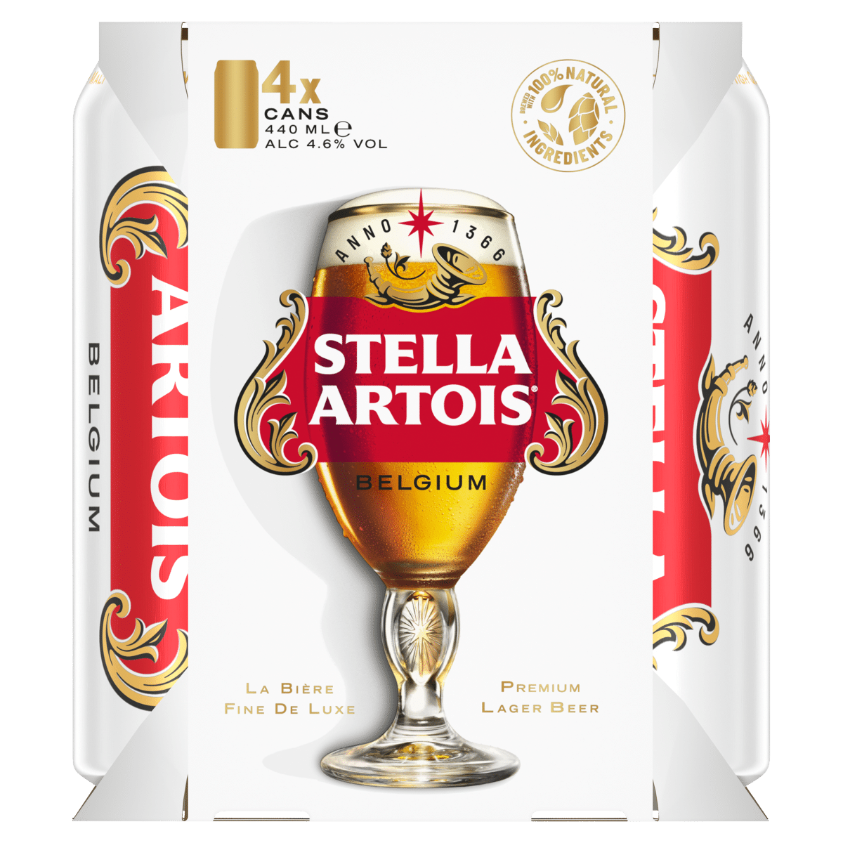 Stella Artois Belgium Premium Lager Beer 4 x 440ml