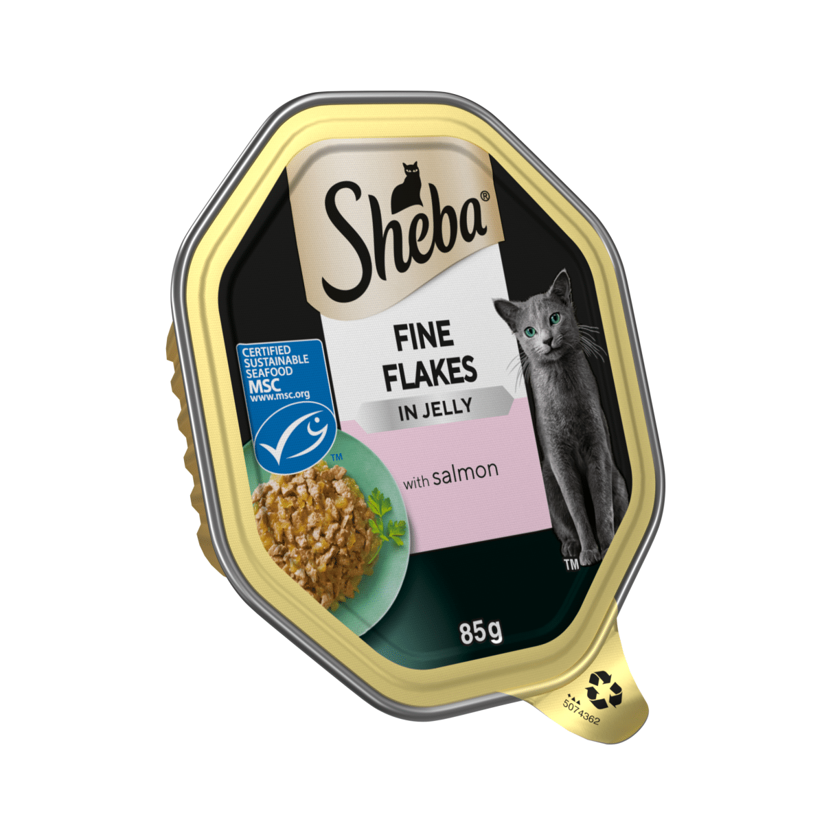 Sheba Fine Flakes Adult Wet Cat Food Tray with Salmon Jelly 85g