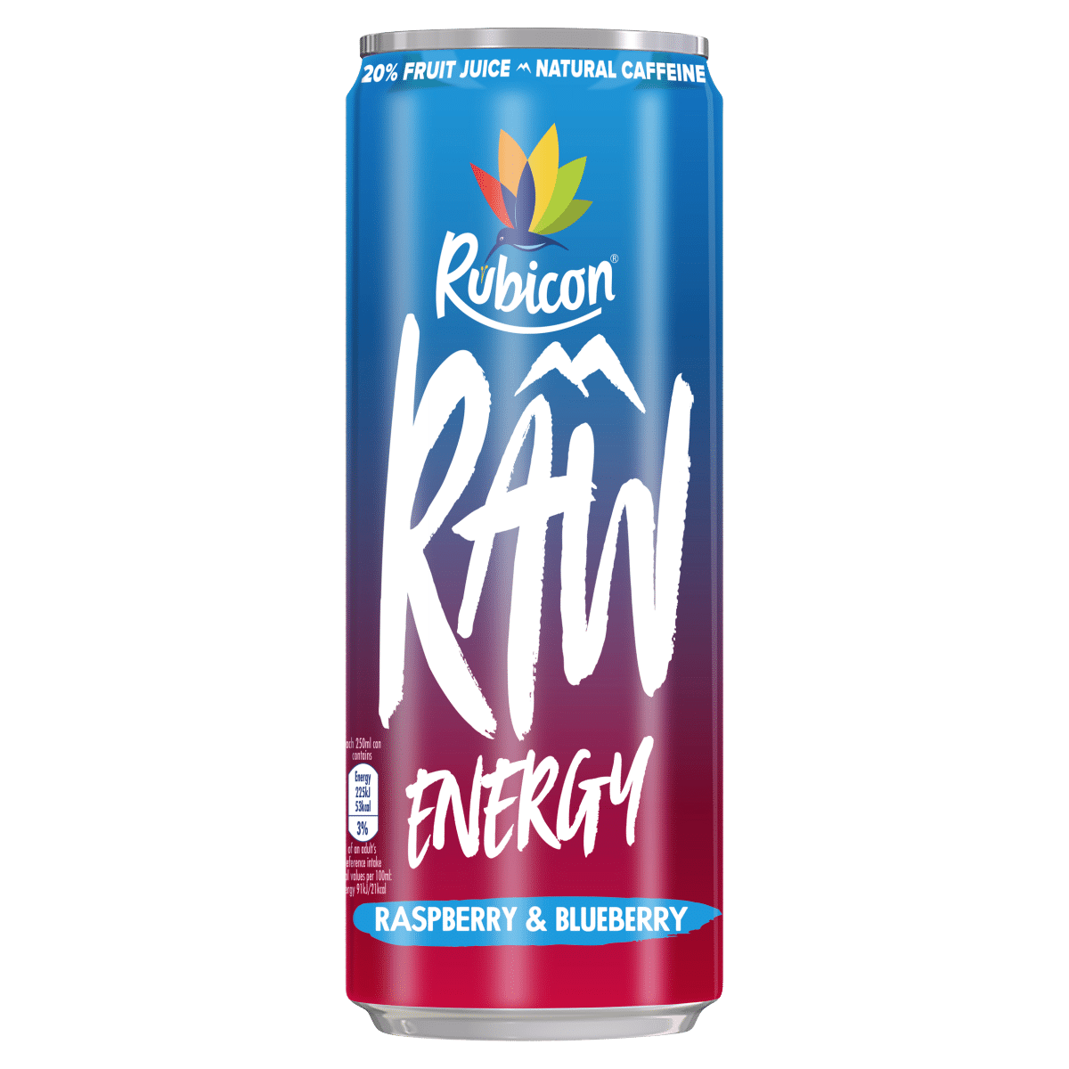 Rubicon Raw Energy Raspberry & Blueberry 250ml