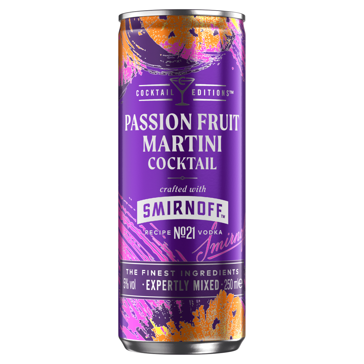 Smirnoff Passionfruit martini cocktail 5% vol 250ml Can