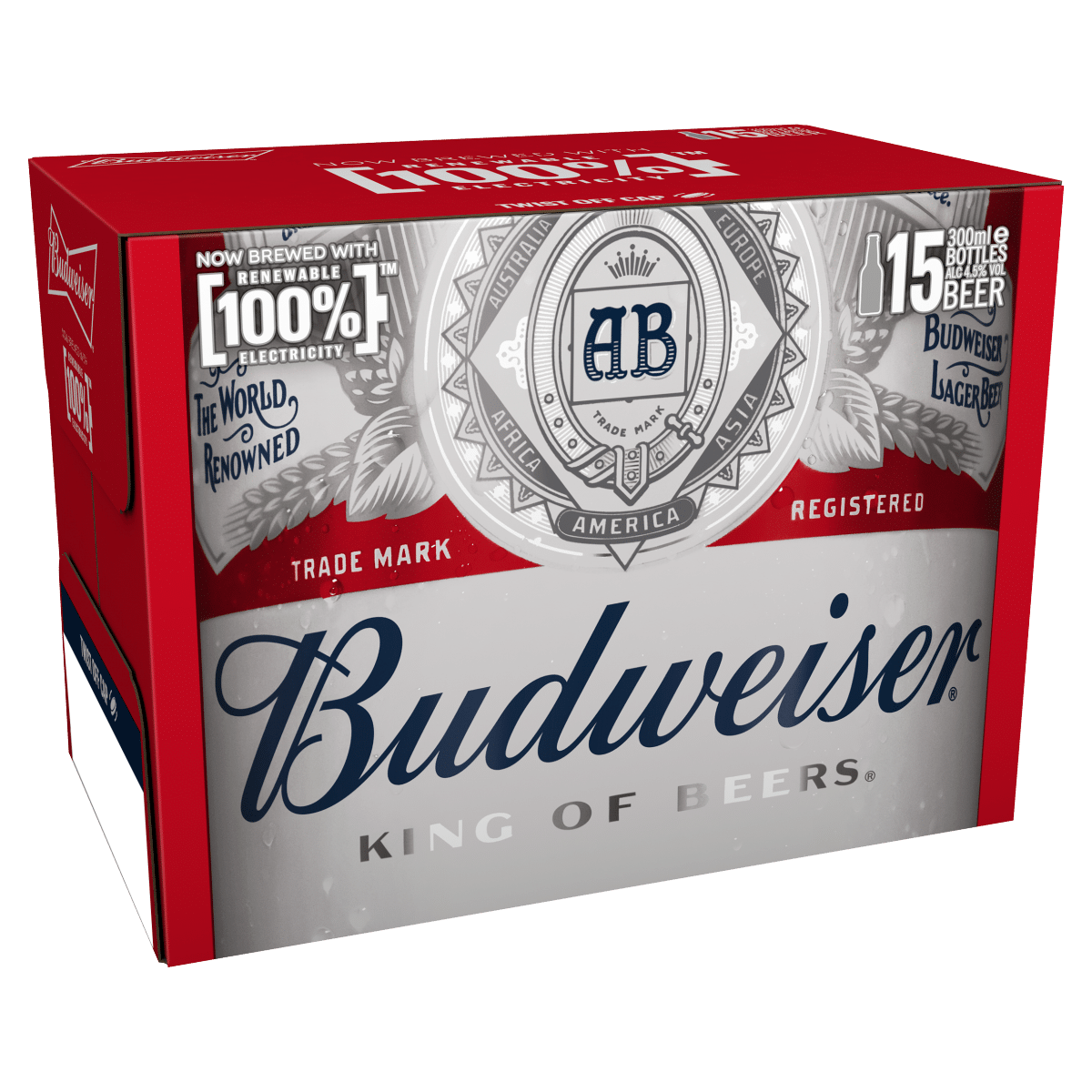 Budweiser Lager Beer Bottles 15 x 300ml