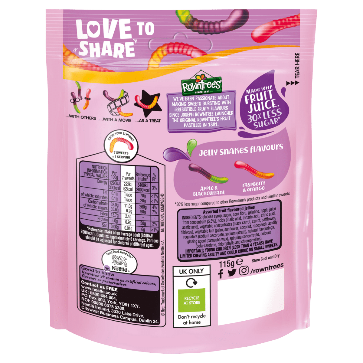 Rowntree’s Jelly Snakes 115g