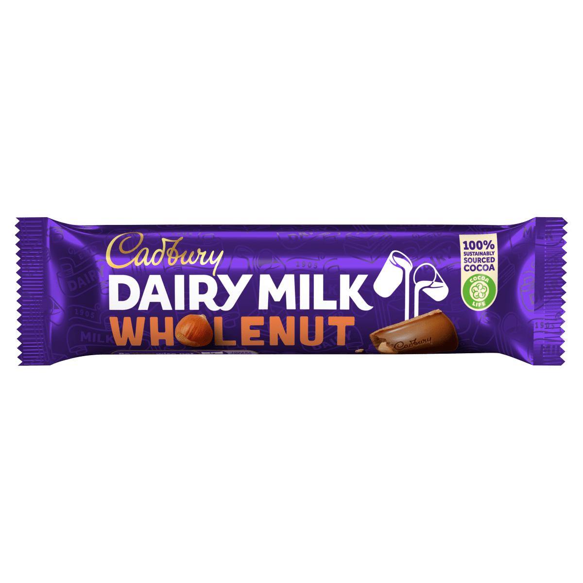 Cadbury Dairy Milk Whole Nut Chocolate Bar 45g