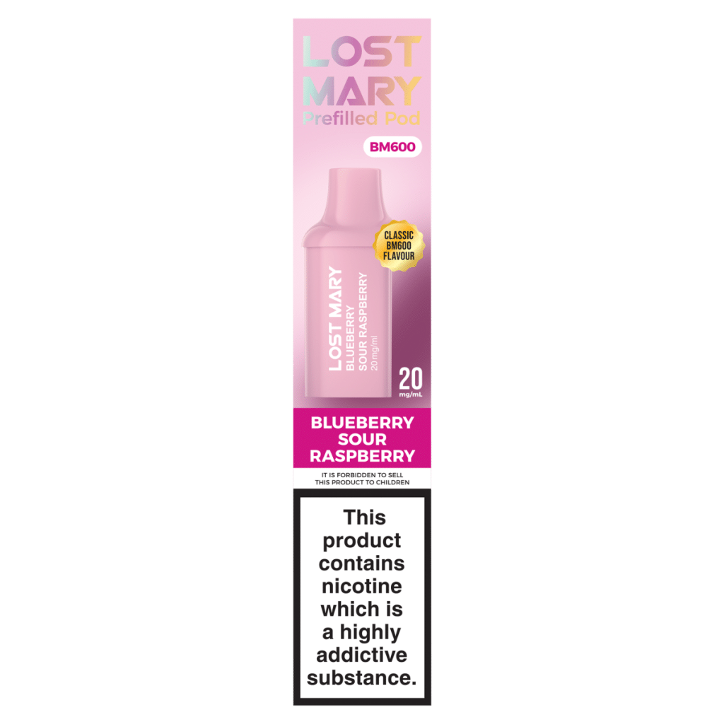 Lost Mary Classic BM600 Flavour Blueberry Sour Raspberry Prefilled Pod 20mg/ml
