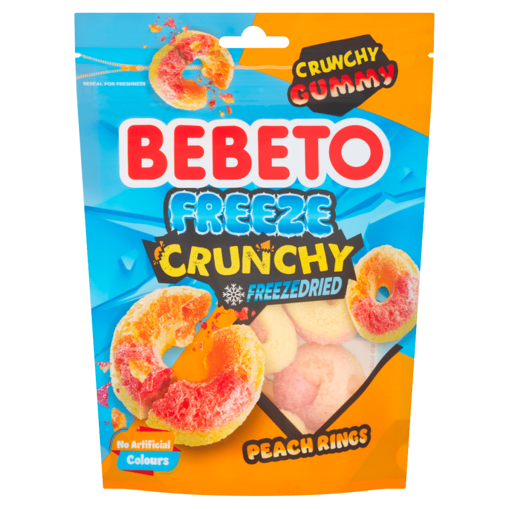 Bebeto Freeze Crunchy Freezedried Peach Rings 35g