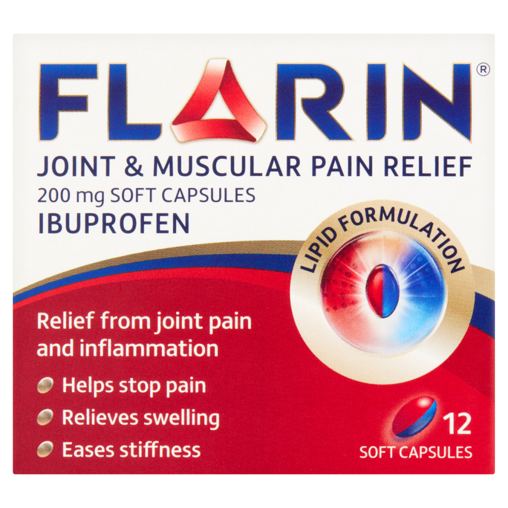 Flarin Joint and Muscular Pain Relief 200mg Soft Capsules 12 Soft Capsules