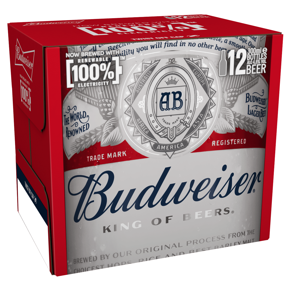 Budweiser Lager Beer Bottles 12 x 300ml