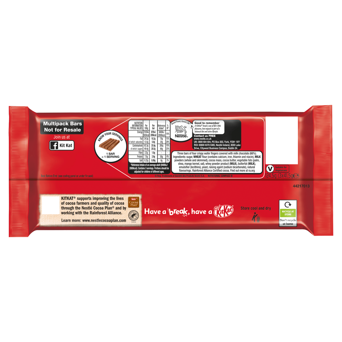 Kit Kat 4 Finger 3 x 41.5g (124.5g)