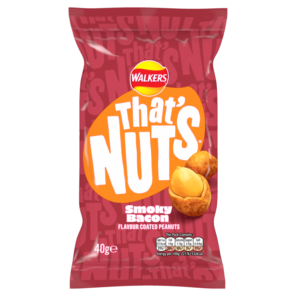 That’s Nuts Walkers Smoky Bacon Coated Peanuts Grab Bag 40g