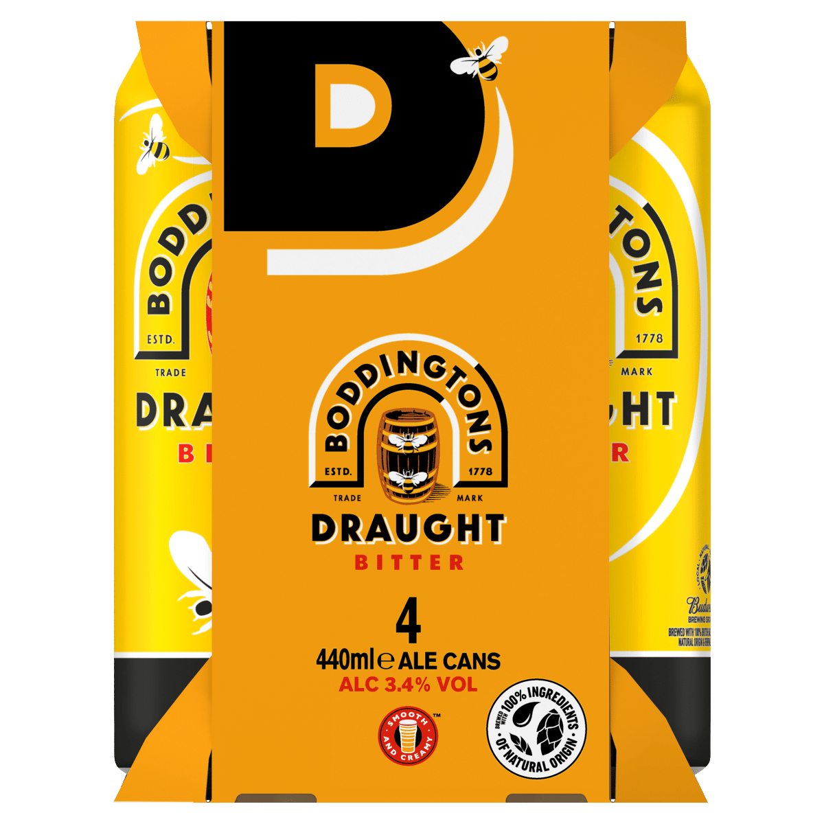 Boddingtons Draught Bitter Ale Cans 4 x 440ml