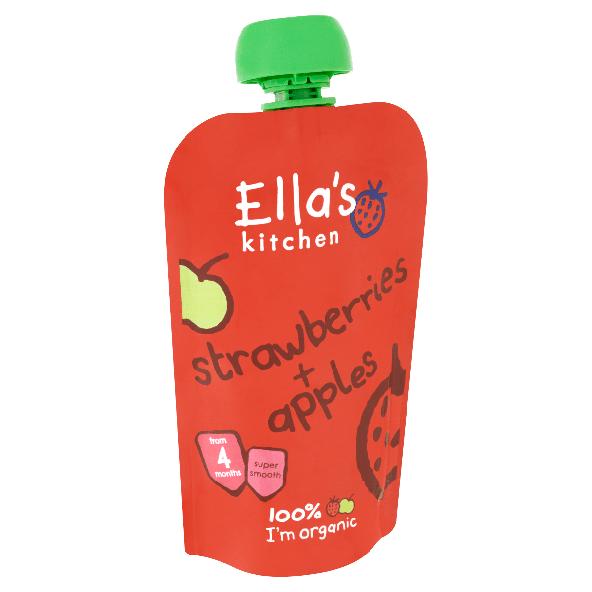 Ella’s Kitchen Organic Strawberries and Apples Baby Pouch 4+ Months 120g