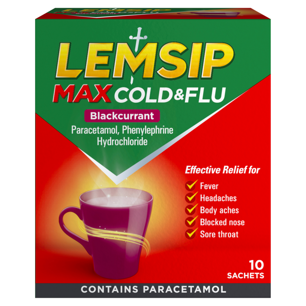 Lemsip Max Cold & Flu Blackcurrant 10 Sachets