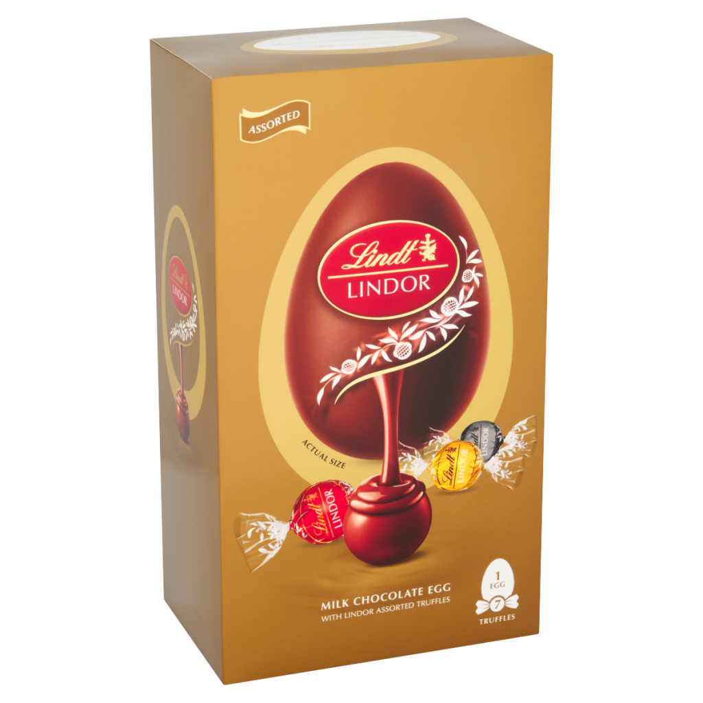 Lindt LINDOR MILK CHOCOLATE EGG WITH LINDOR ASSORTED TRUFFLES 183g