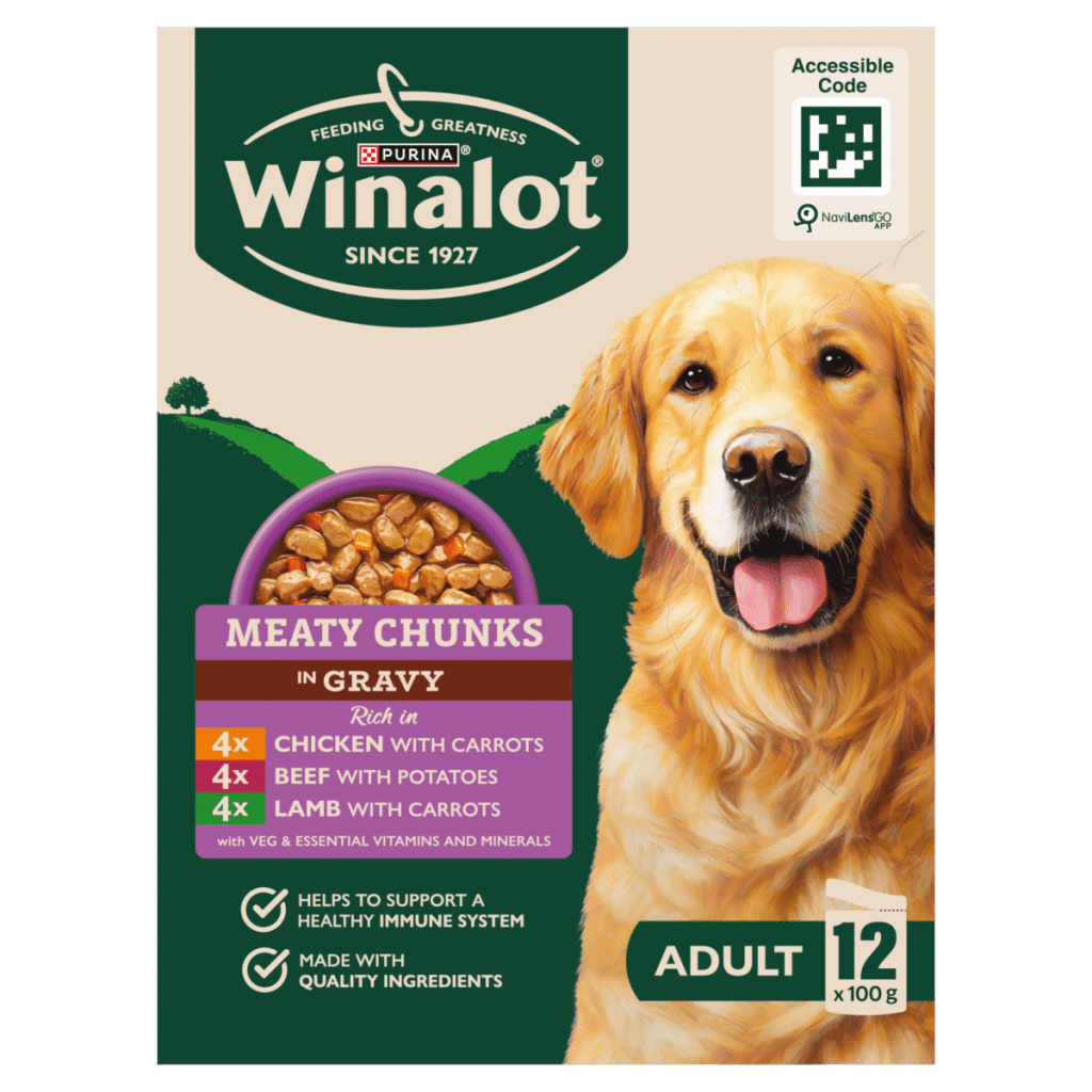 WINALOT Meaty Chunks Mixed in Gravy Wet Dog Food 12x100g