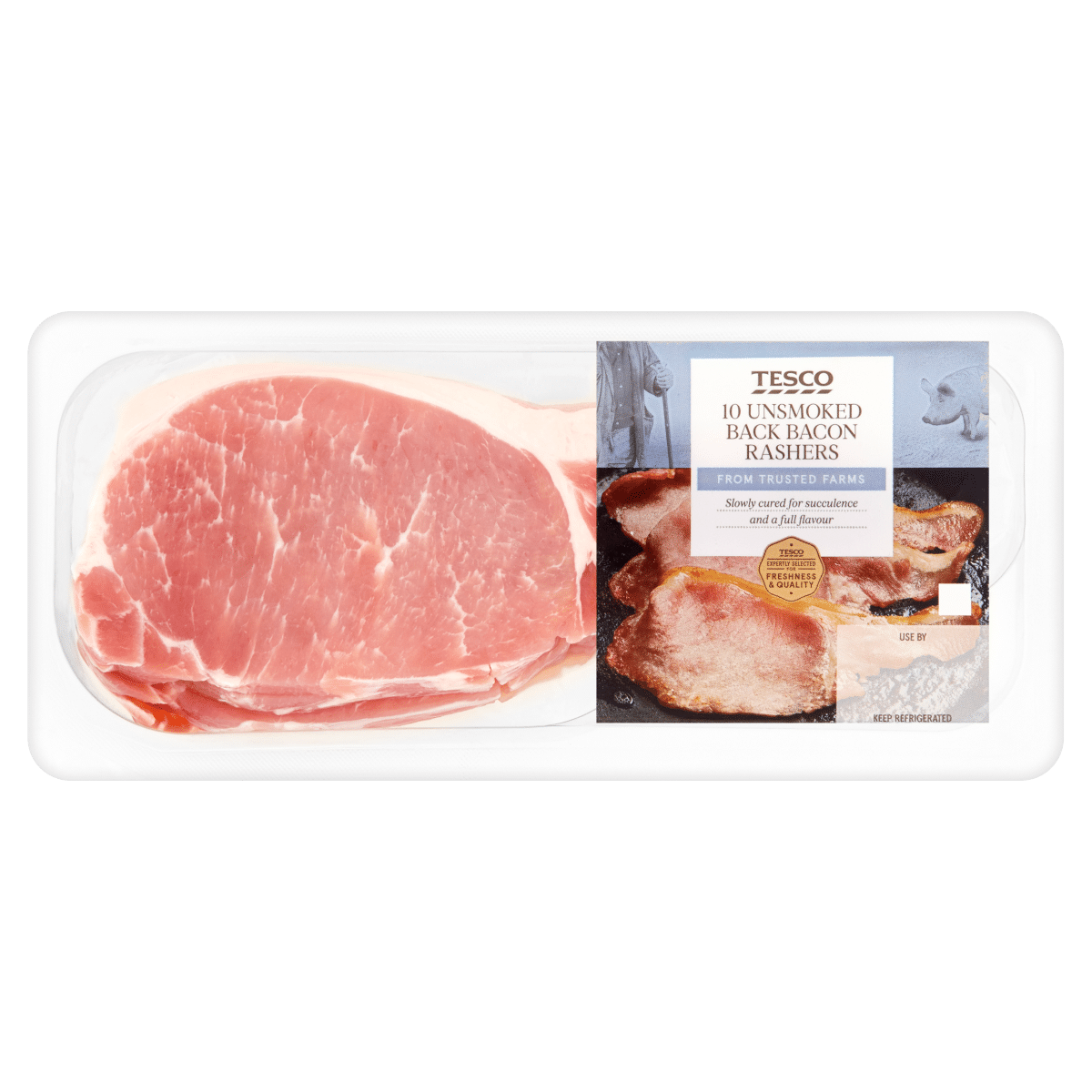 Tesco 10 Unsmoked Back Bacon Rashers 300g
