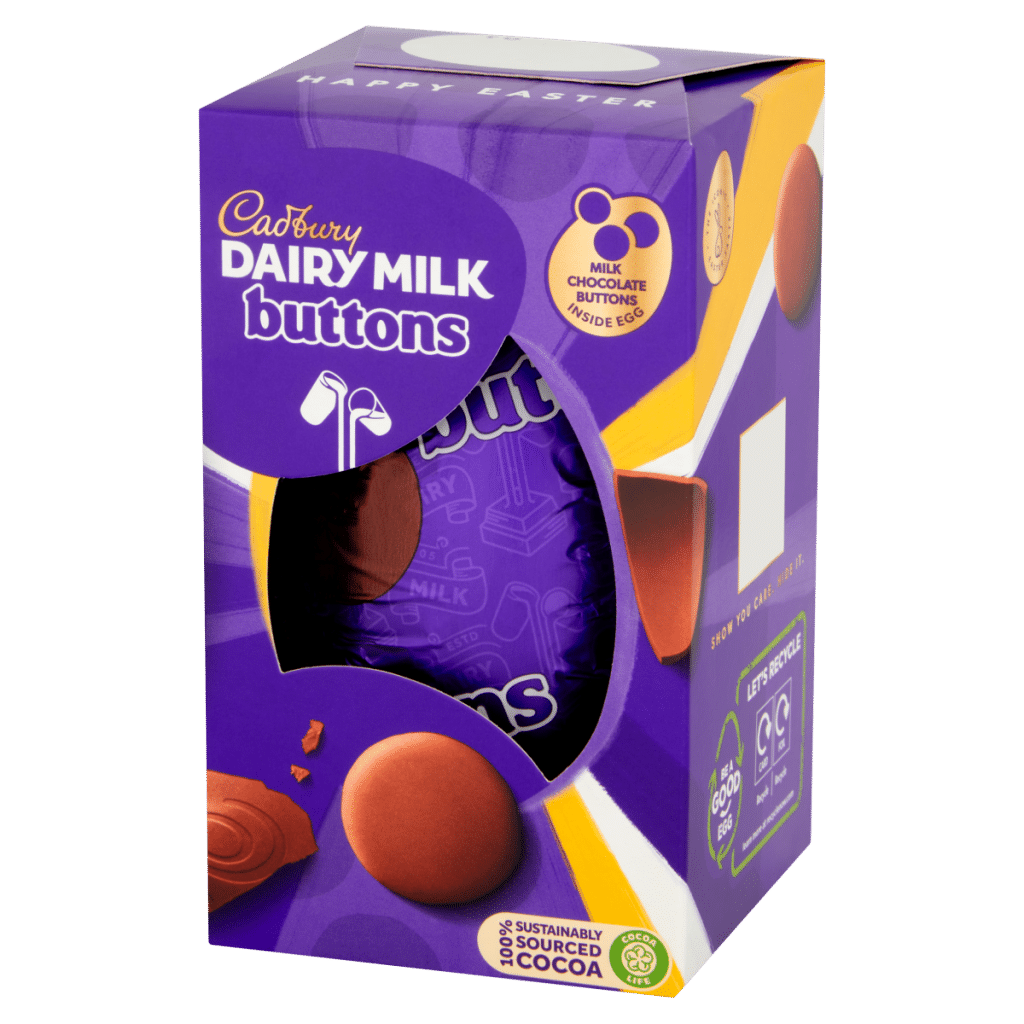 Cadbury Dairy Milk Giant Buttons Chocolate Easter Egg 96g