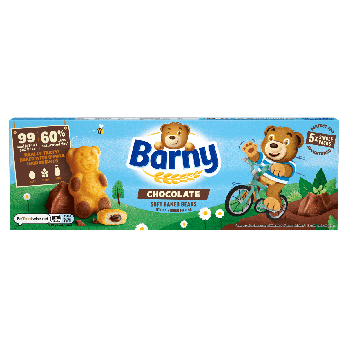 Barny Chocolate Soft Baked Bears 5 Pack 125g