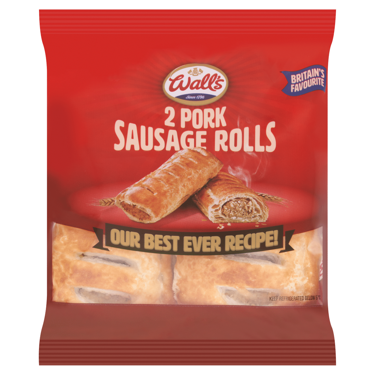 Wall’s 2 Pork Sausage Rolls 160g
