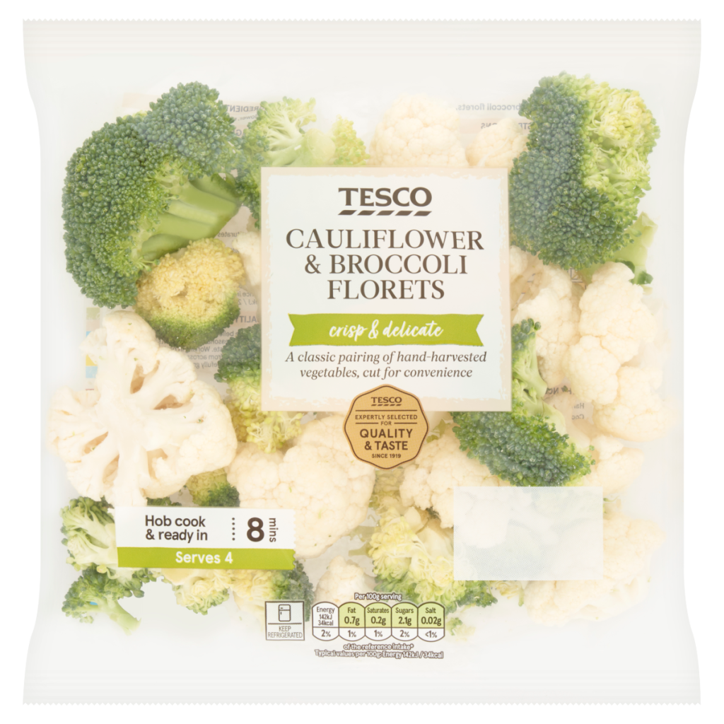 Tesco Cauliflower & Broccoli Florets 400g