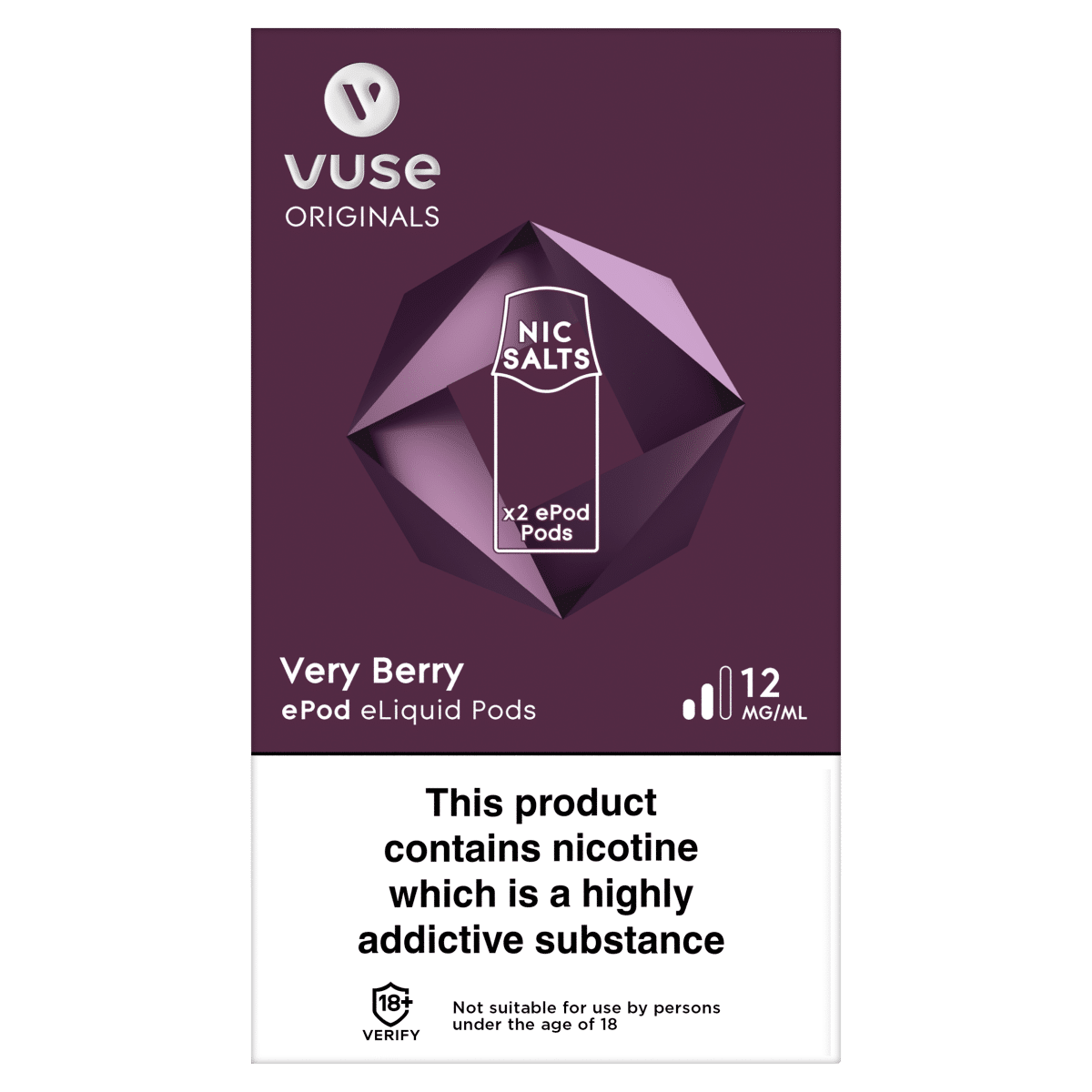 Vuse Originals Very Berry ePod eLiquid Pods 12mg/ml
