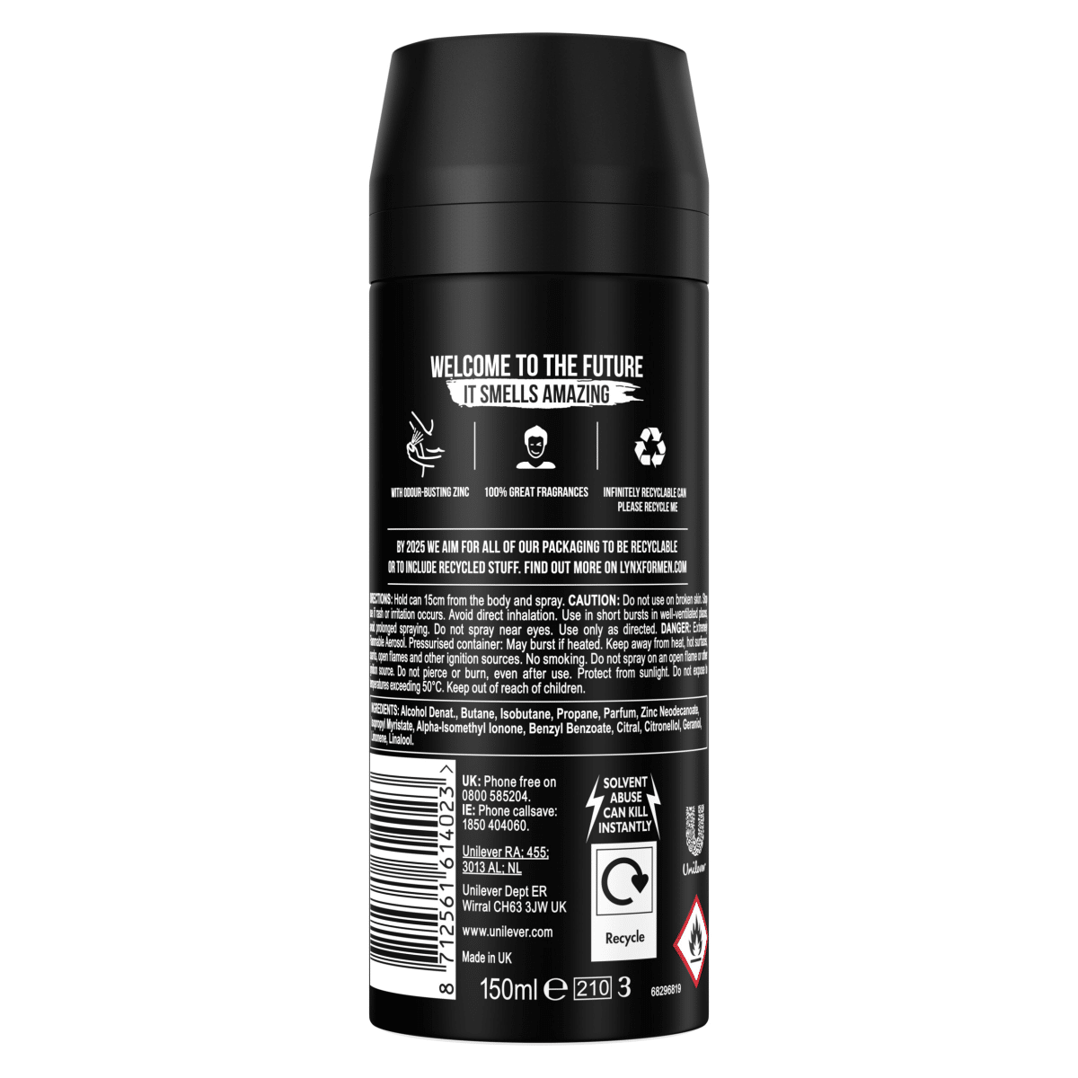 Lynx  Aerosol Bodyspray Black 150 ml