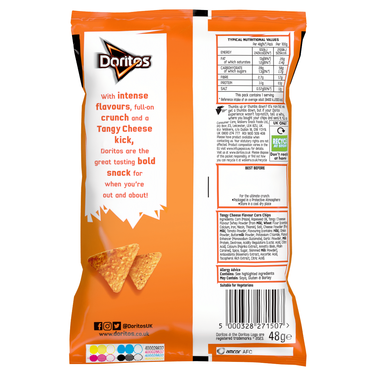 Doritos Tangy Cheese Tortilla Chips Crisps 48g