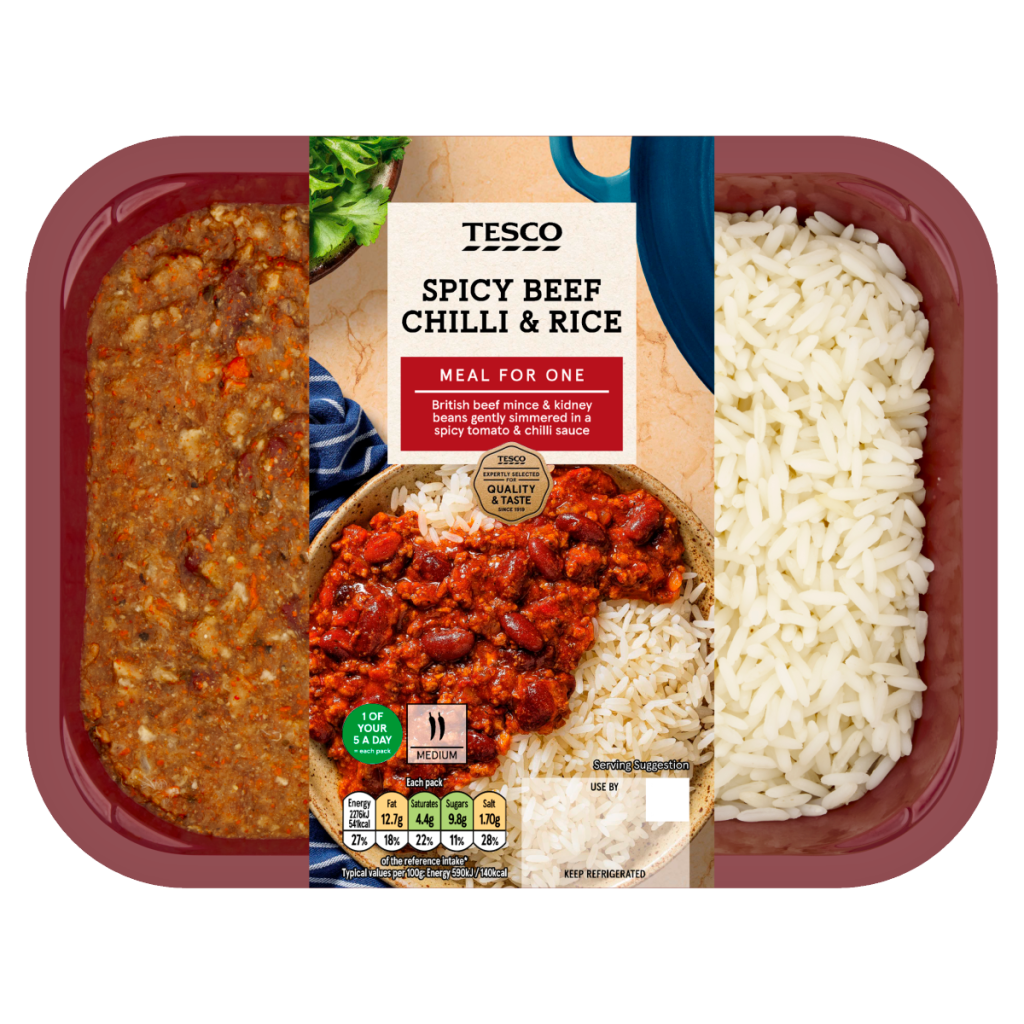 Tesco Spicy Beef Chilli & Rice 400g