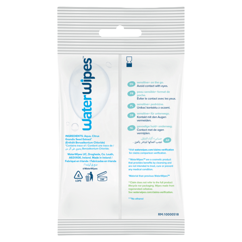 WaterWipes 10 on the Go Wipes