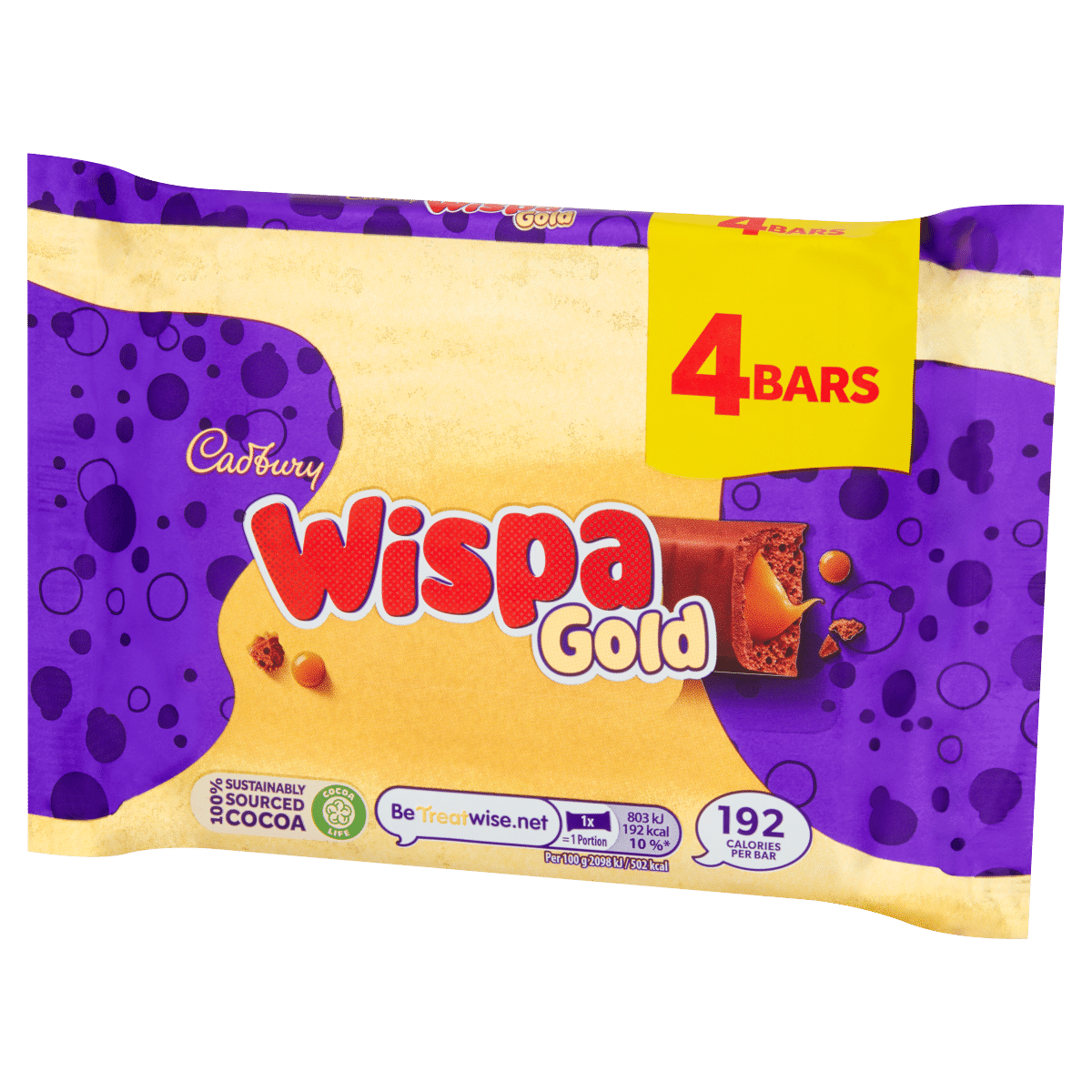 Cadbury Wispa Gold Chocolate Bar 4 Pack 153.2g