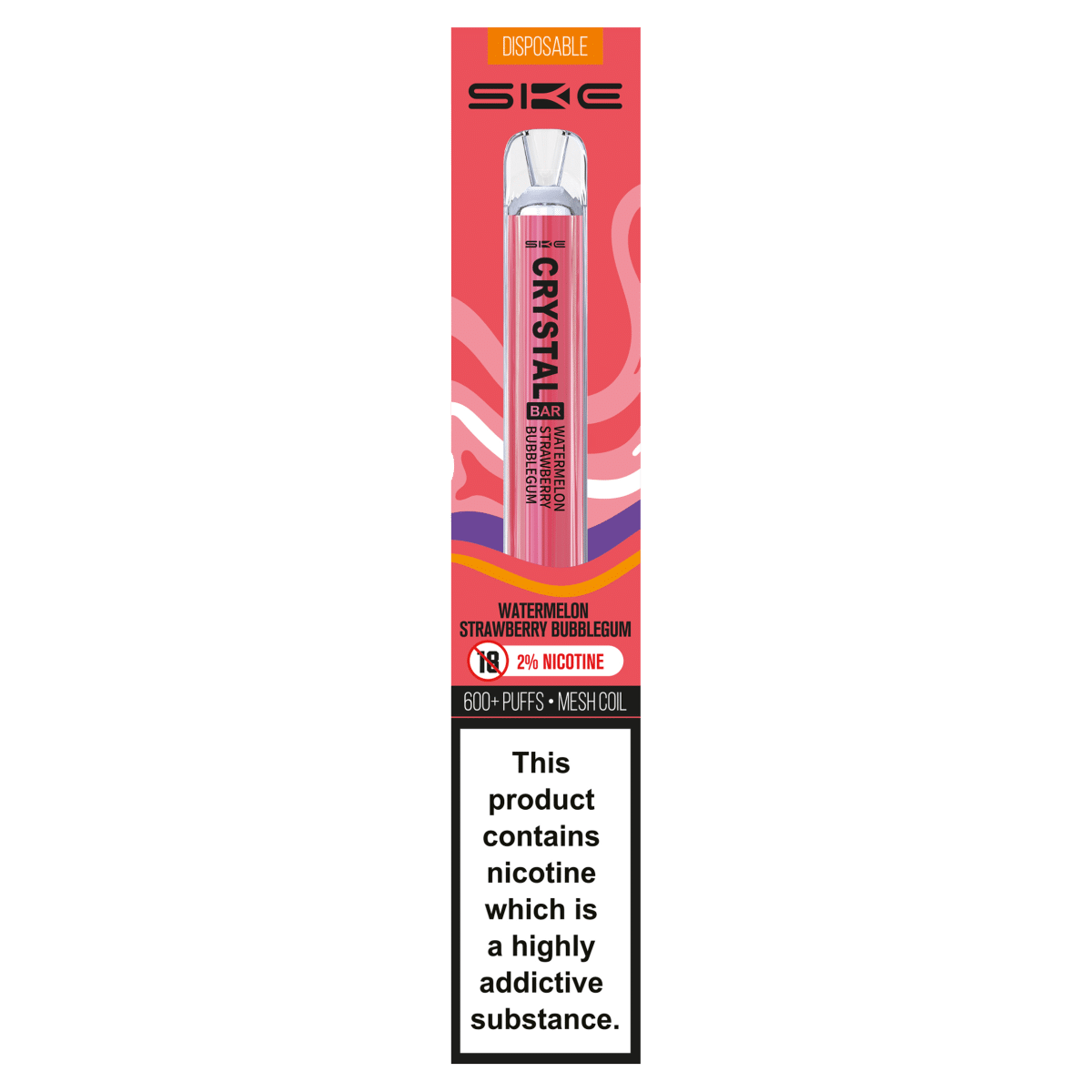 SKE Crystal Bar Watermelon Strawberry Bubblegum