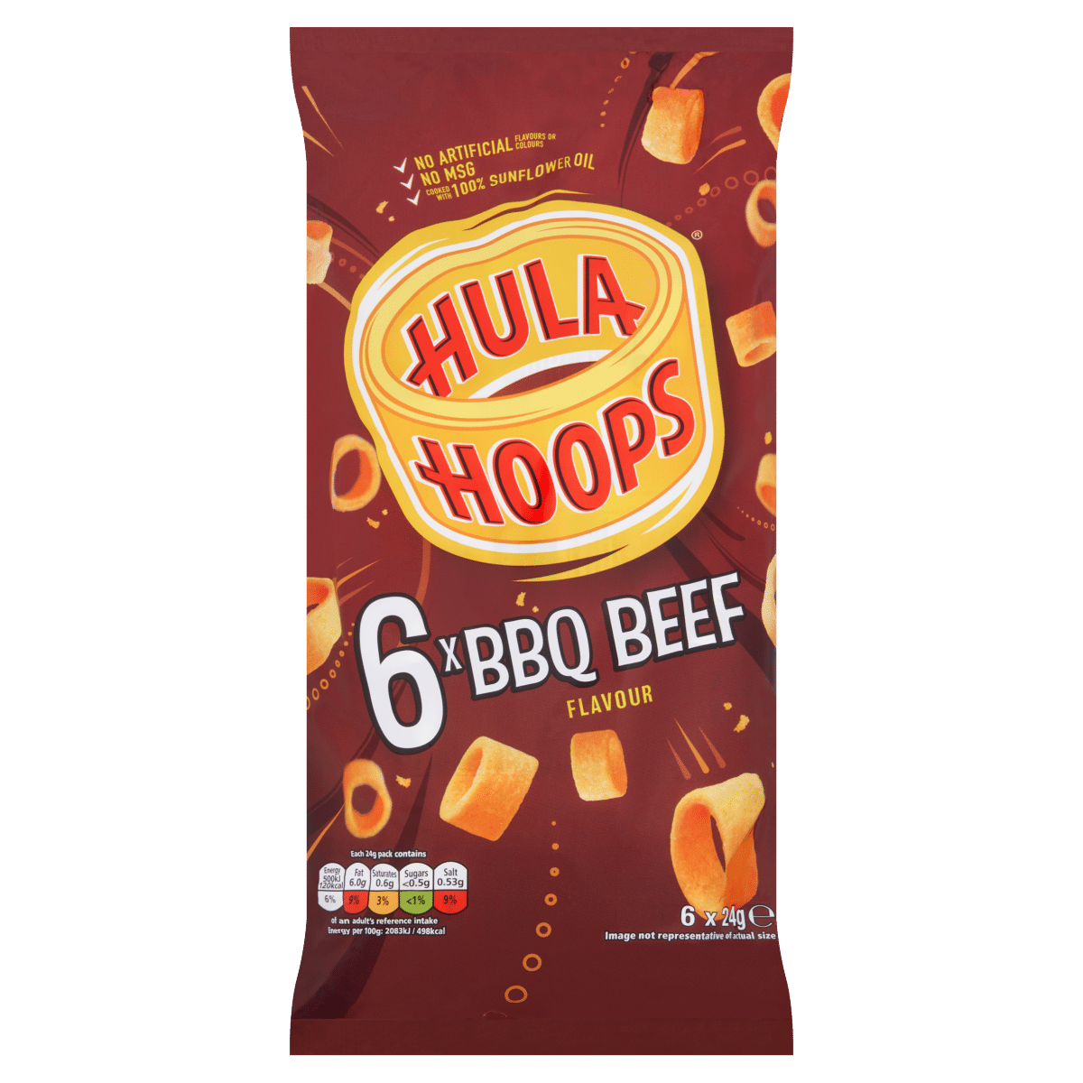 Hula Hoops BBQ Beef Flavour 6 x 24g