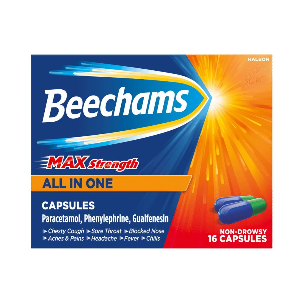Beechams Max Strength Capsules, Cold & Flu Relief with Paracetamol, 16s