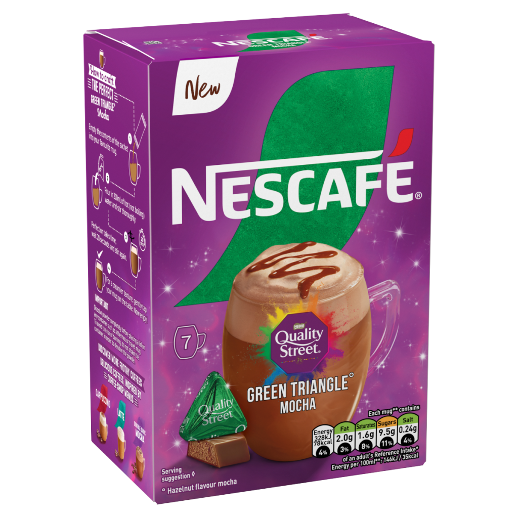 Nescafé Quality Street Green Triangle Hazelnut Flavour Mocha 7 x 19g (133g)