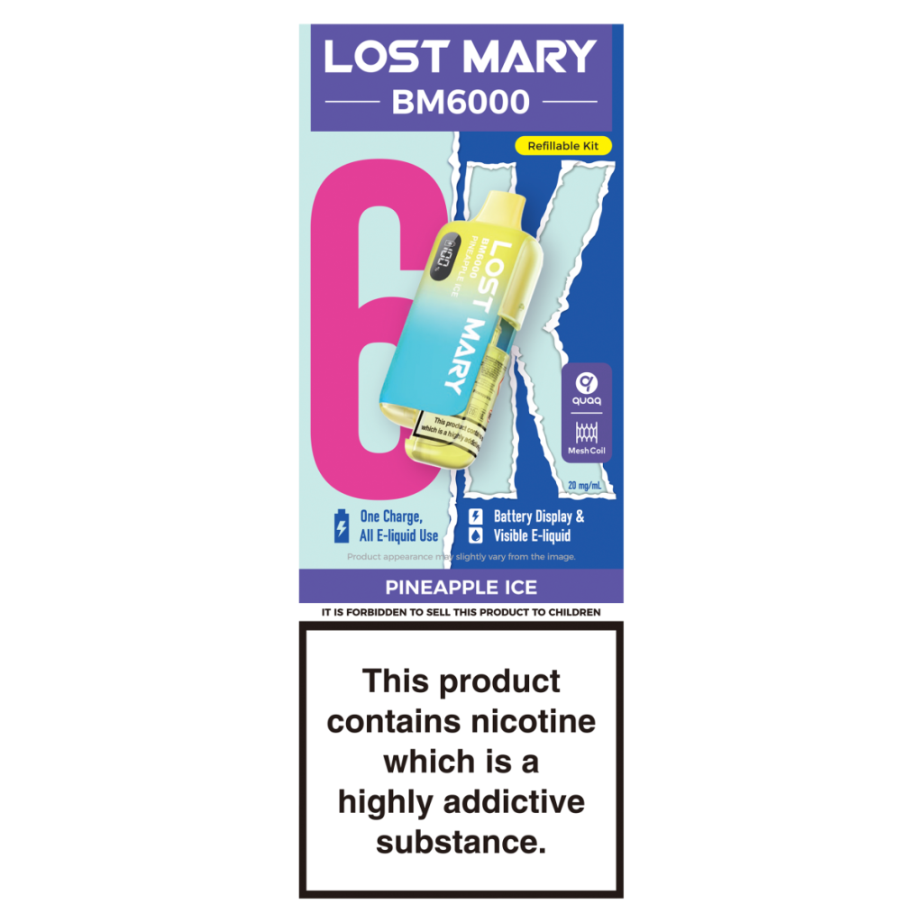 Lost Mary BM6000 Pineapple Ice Refillable Kit 20mg/ml