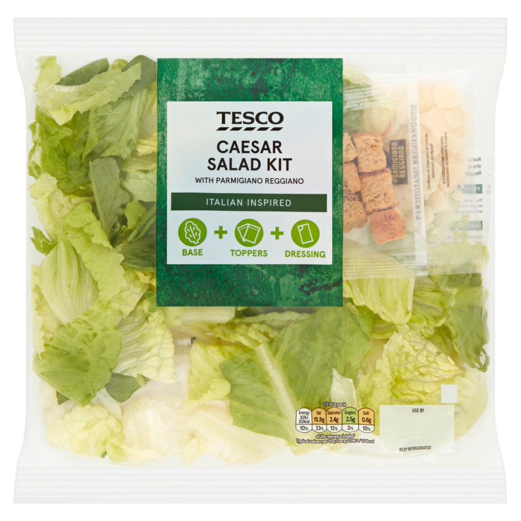 Tesco Caesar Salad Kit with Parmigiano Reggiano 250g