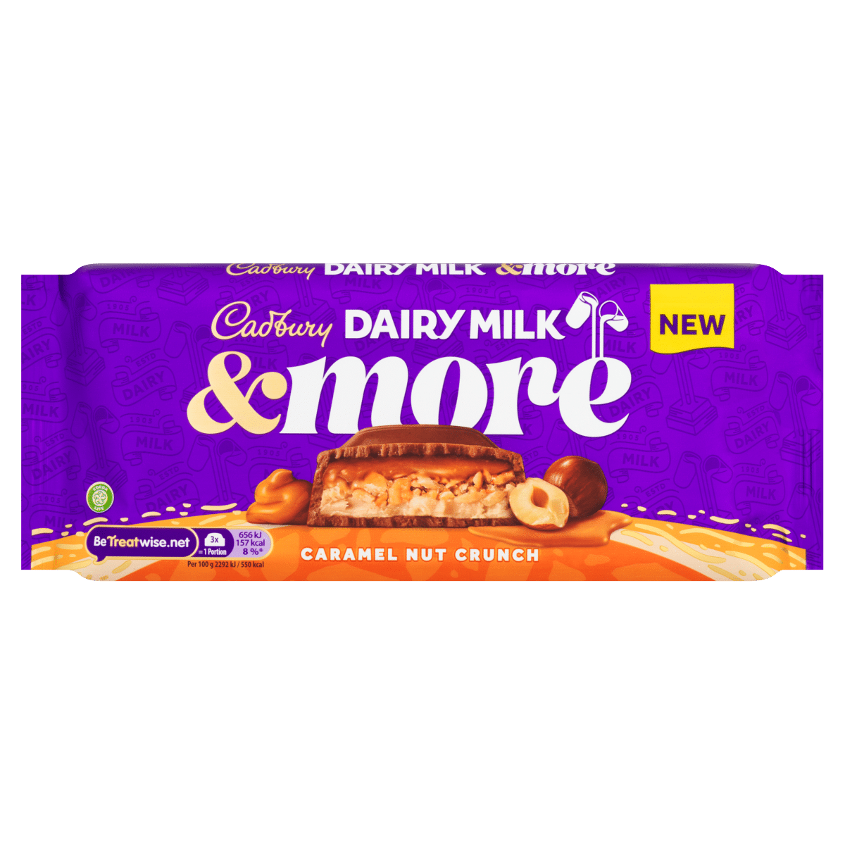 Cadbury Dairy Milk & More Caramel Nut Crunch 200g