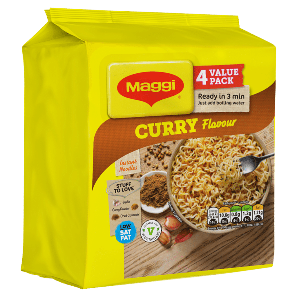 MAGGI 3 Minute Instant Noodles Curry Flavour 4 x 59g